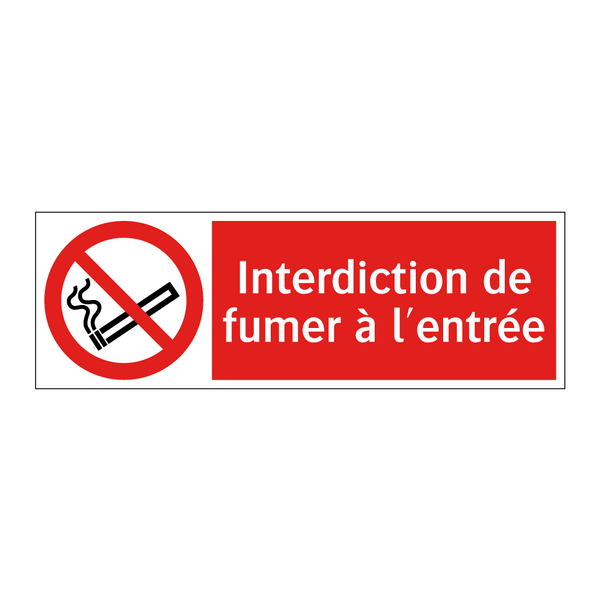 Interdiction de fumer à l'entrée