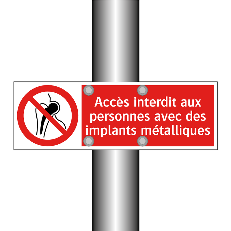 Accès interdit aux personnes avec des implants métalliques