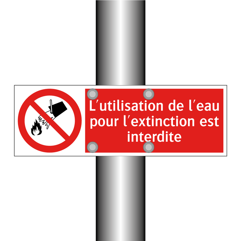 L'utilisation de l'eau pour l'extinction est interdite