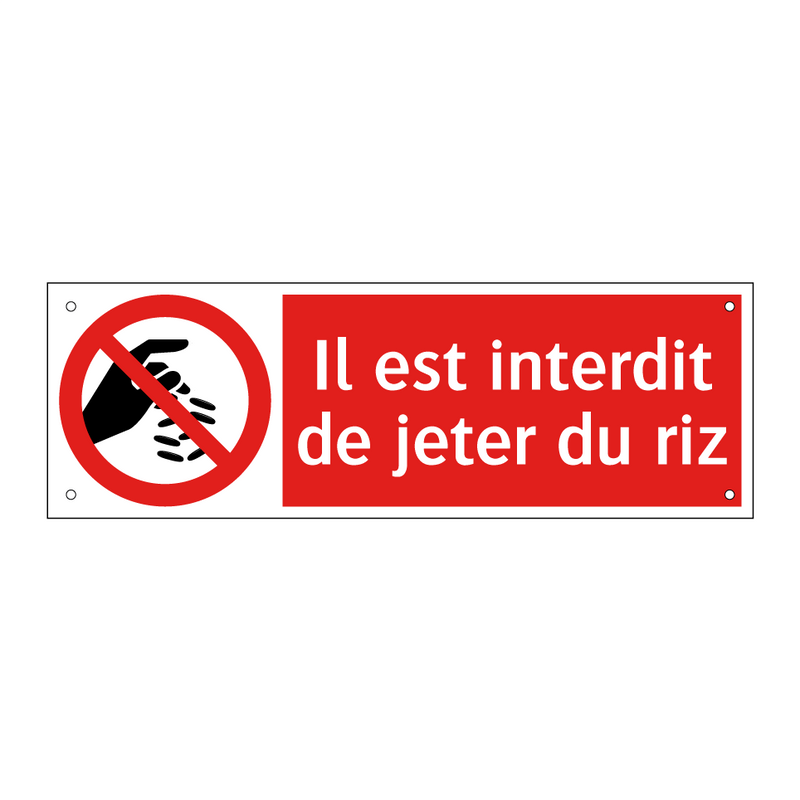 Il est interdit de jeter du riz
