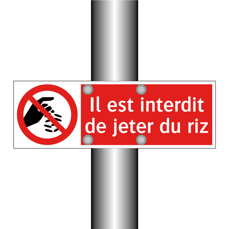 Il est interdit de jeter du riz