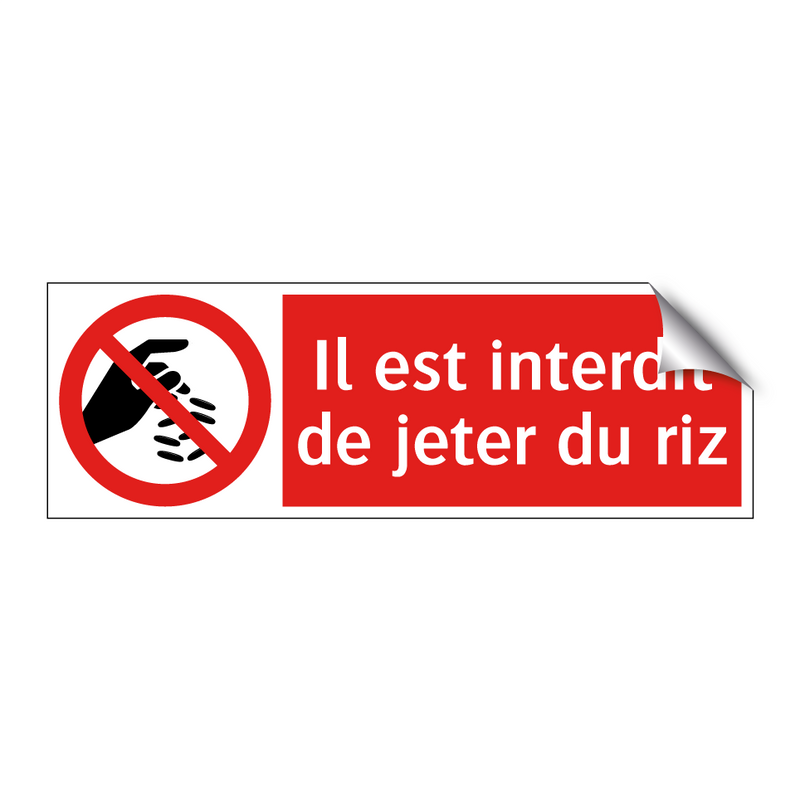Il est interdit de jeter du riz