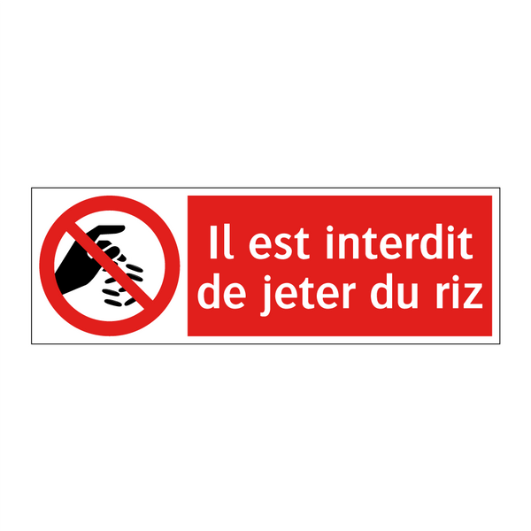 Il est interdit de jeter du riz