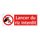 Lancer du riz interdit