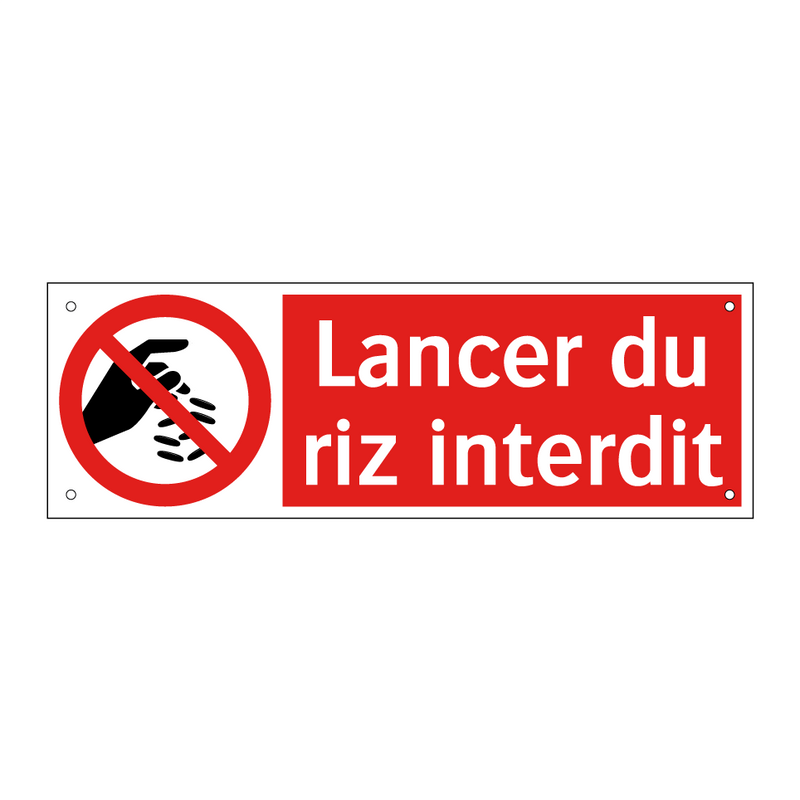 Lancer du riz interdit