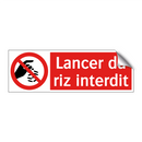Lancer du riz interdit