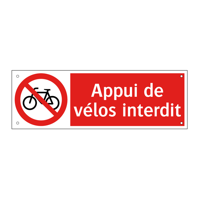 Appui de vélos interdit