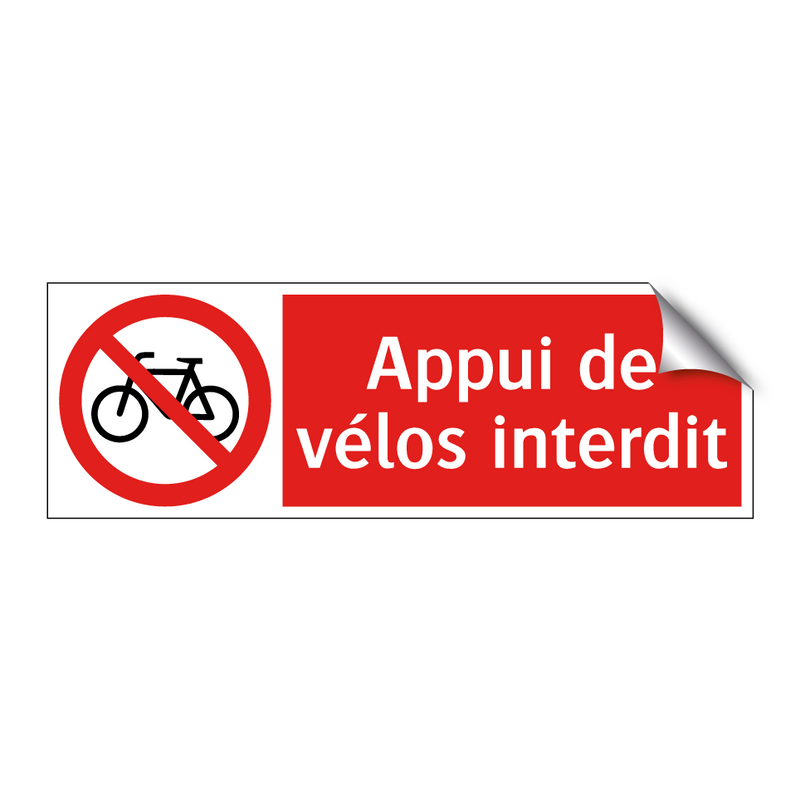 Appui de vélos interdit