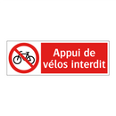 Appui de vélos interdit