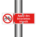 Appui des bicyclettes interdit