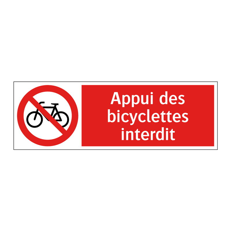 Appui des bicyclettes interdit