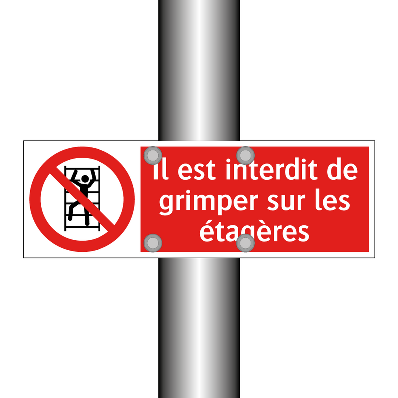 Il est interdit de grimper sur les étagères