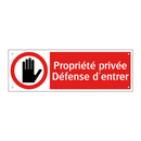 Propriété privée Défense d'entrer