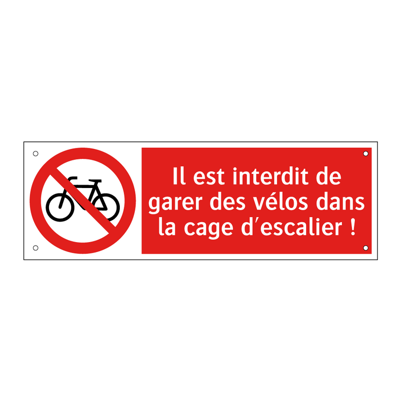 Il est interdit de garer des vélos dans la cage d'escalier !