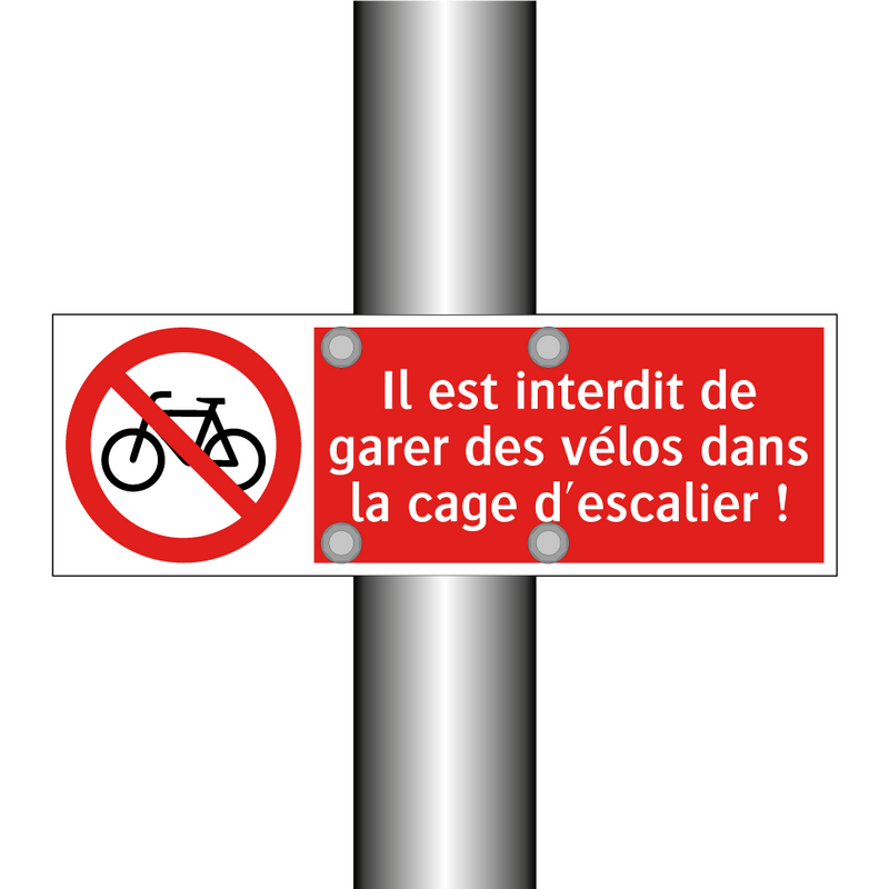 Il est interdit de garer des vélos dans la cage d'escalier !