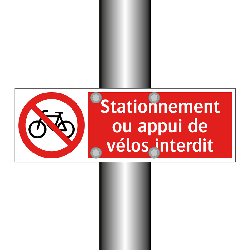 Stationnement ou appui de vélos interdit
