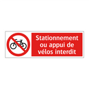 Stationnement ou appui de vélos interdit