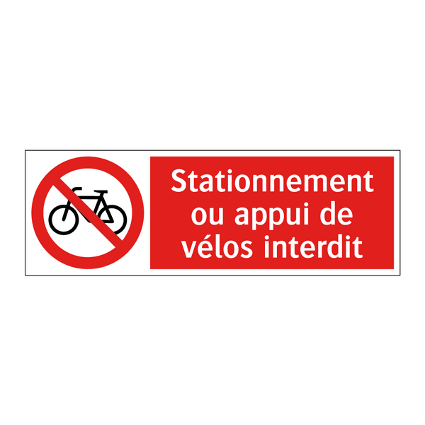 Stationnement ou appui de vélos interdit