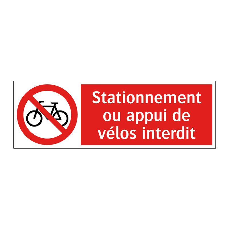 Stationnement ou appui de vélos interdit