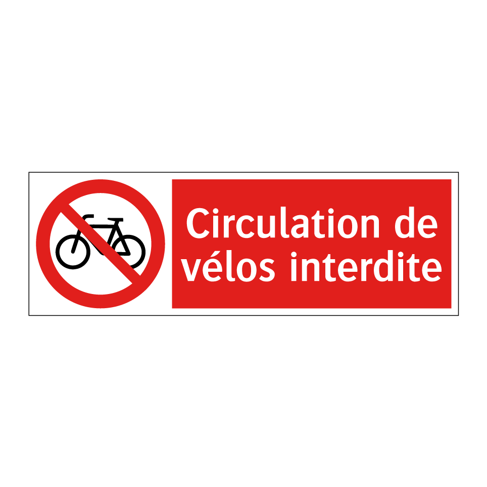 Circulation de vélos interdite