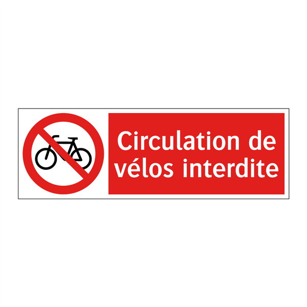 Circulation de vélos interdite