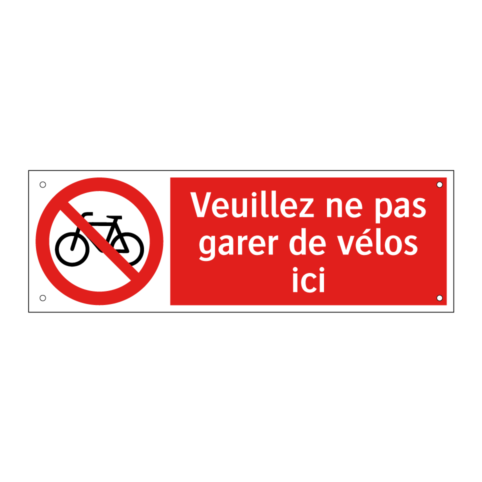 Veuillez ne pas garer de vélos ici