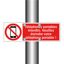 Téléphones portables interdits. Veuillez éteindre votre téléphone portable !