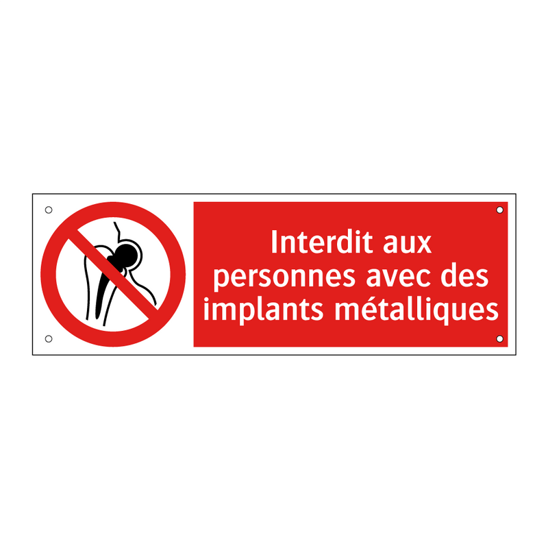 Interdit aux personnes avec des implants métalliques