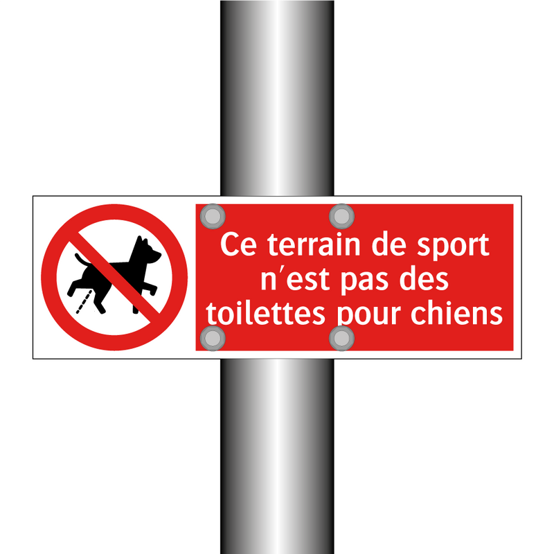 Ce terrain de sport n'est pas des toilettes pour chiens