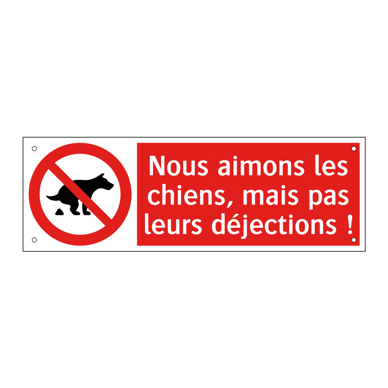 Nous aimons les chiens, mais pas leurs déjections !