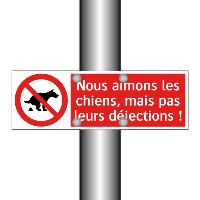 Nous aimons les chiens, mais pas leurs déjections !