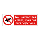 Nous aimons les chiens, mais pas leurs déjections !