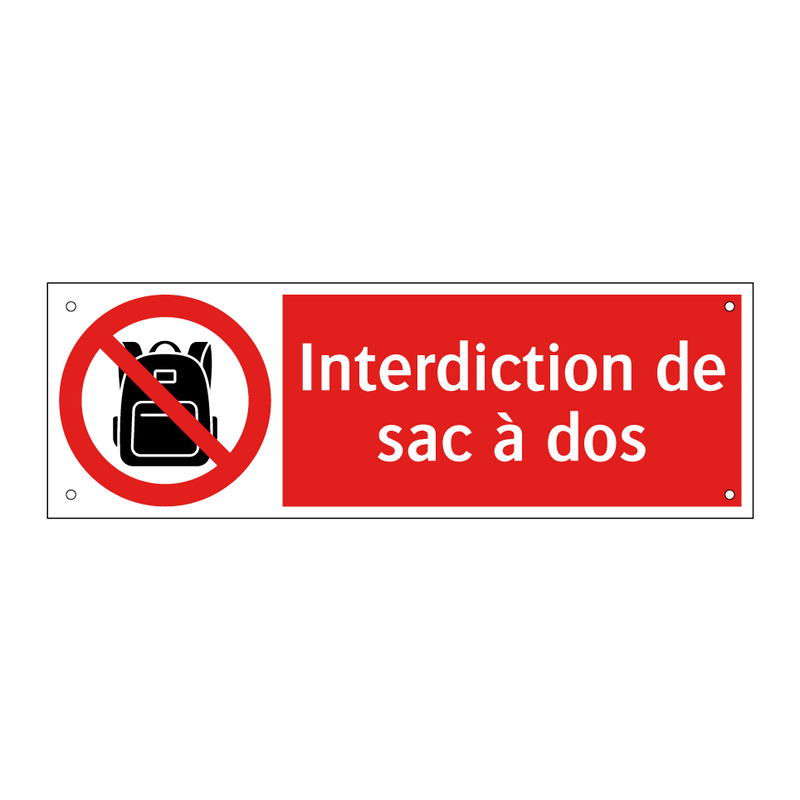Interdiction de sac à dos