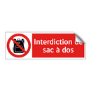 Interdiction de sac à dos