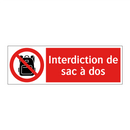 Interdiction de sac à dos