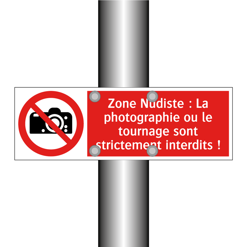 Zone Nudiste : La photographie ou le tournage sont strictement interdits !