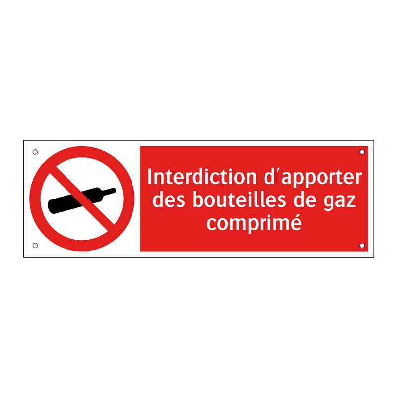 Interdiction d'apporter des bouteilles de gaz comprimé