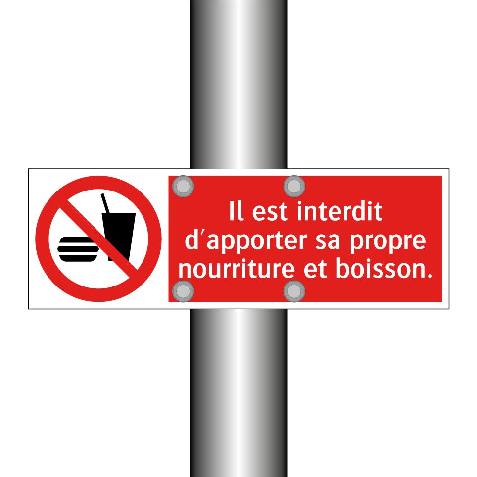 Il est interdit d'apporter sa propre nourriture et boisson.
