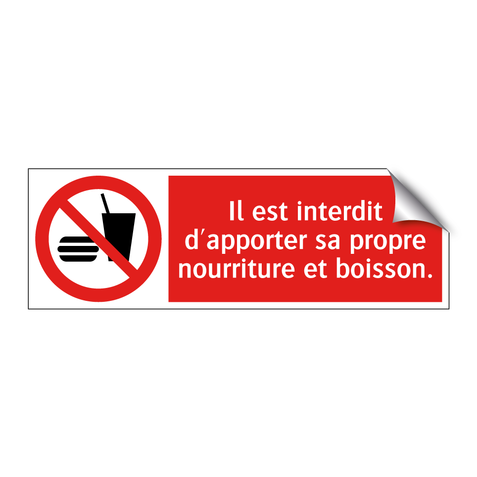 Il est interdit d'apporter sa propre nourriture et boisson.