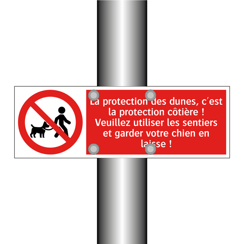 La protection des dunes, c'est la protection côtière ! Veuillez utiliser les sentiers et garder votre chien en laisse !
