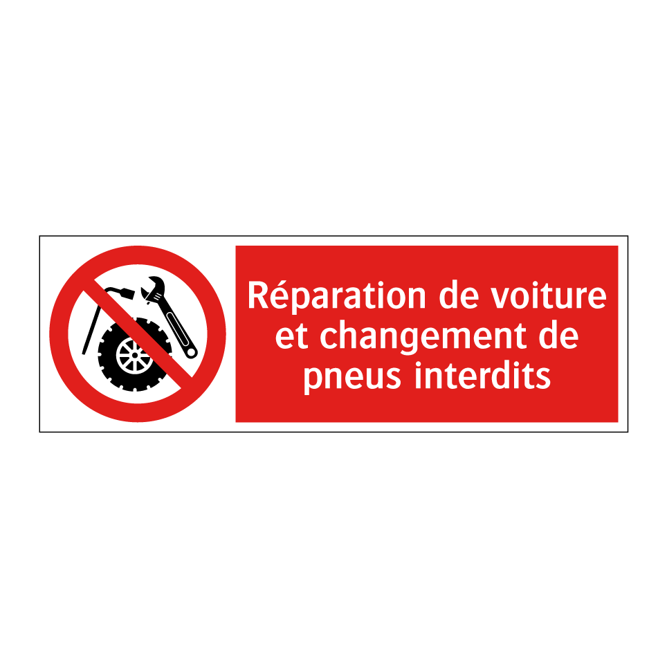 Réparation de voiture et changement de pneus interdits