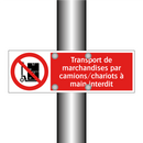 Transport de marchandises par camions/chariots à main interdit