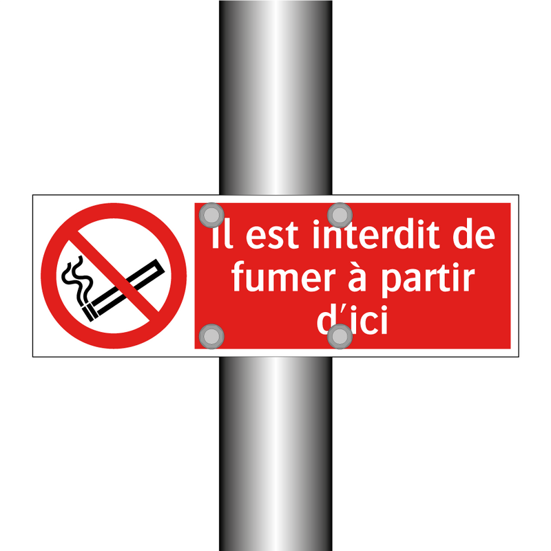 Il est interdit de fumer à partir d'ici