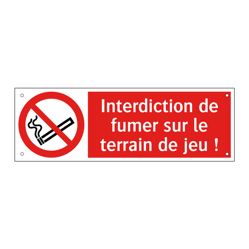 Interdiction de fumer sur le terrain de jeu !