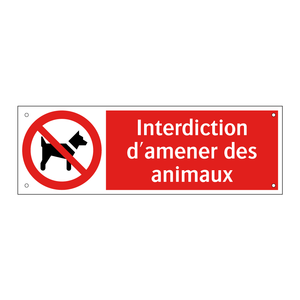 Interdiction d'amener des animaux