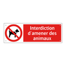 Interdiction d'amener des animaux