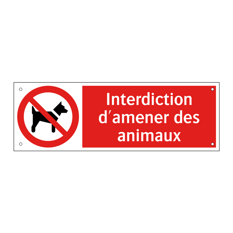 Interdiction d'amener des animaux