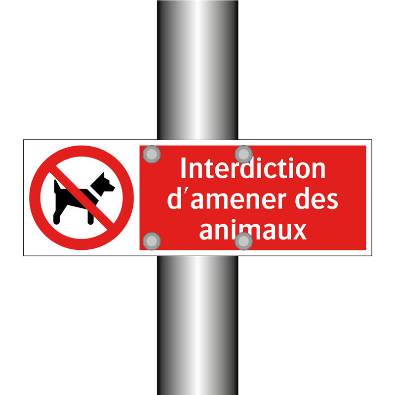 Interdiction d'amener des animaux