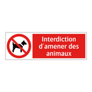 Interdiction d'amener des animaux