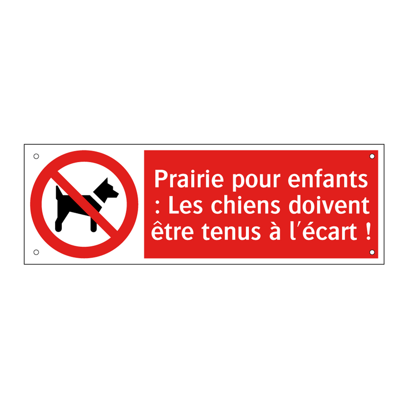 Prairie pour enfants : Les chiens doivent être tenus à l'écart !